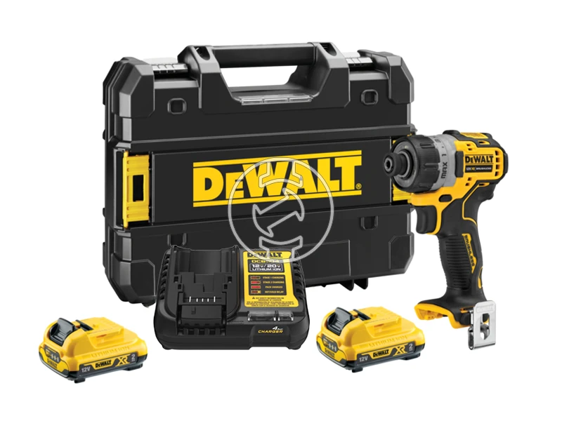DeWalt DCF601D2-QW akkus fúrócsavarozó bitbefogással 12 V | 8 Nm | Szénkefementes | 2 x 2 Ah akku + töltő | TSTAK kofferben