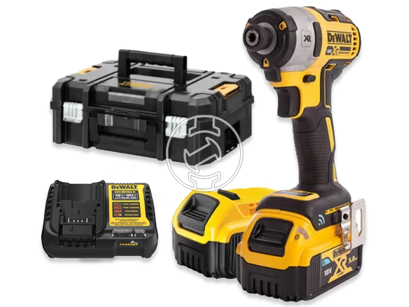 DeWalt DCF888P2B-QW akkus ütvecsavarozó 18 V | 205 Nm | 1/4 inch | Szénkefementes | 2 x 5 Ah akku + töltő | TSTAK kofferben