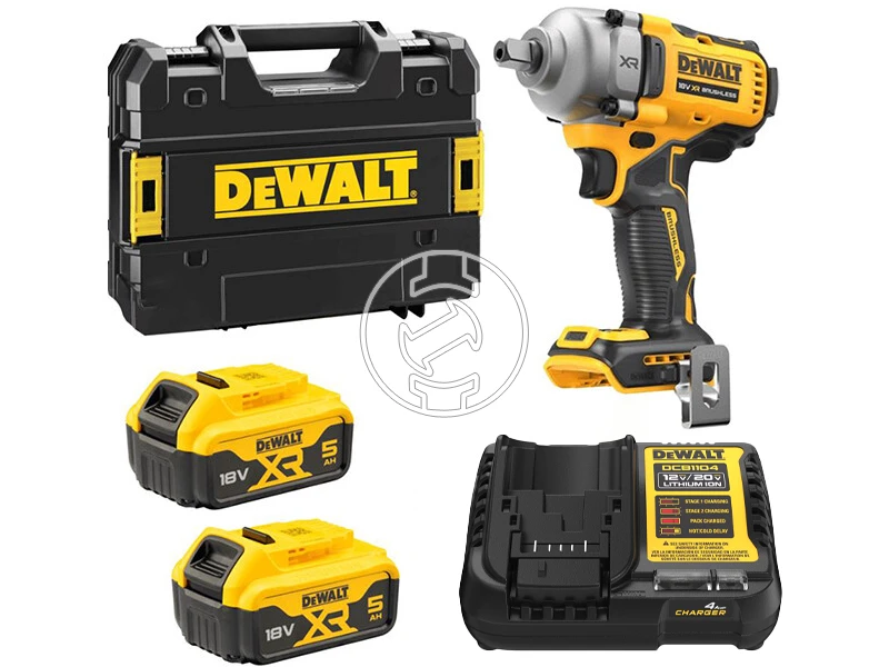 DeWalt DCF892P2T-QW akkus ütvecsavarozó 18 V | 812 Nm | 1/2 inch | Szénkefementes | 2 x 5 Ah akku + töltő | TSTAK kofferben