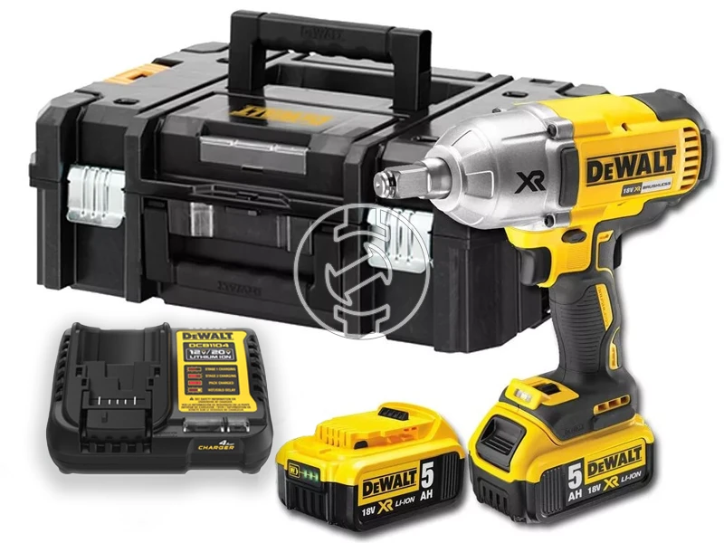 DeWalt DCF899HP2-QW akkus ütvecsavarozó 18 V | 400 Nm/950 Nm | 1/2 inch | Szénkefementes | 2 x 5 Ah akku + töltő | TSTAK kofferben