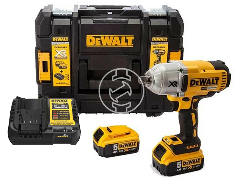 DeWalt DCF899P2-QW akkus ütvecsavarozó 18 V | 400 Nm/950 Nm | 1/2 inch | Szénkefementes | 2 x 5 Ah akku + töltő | TSTAK kofferben