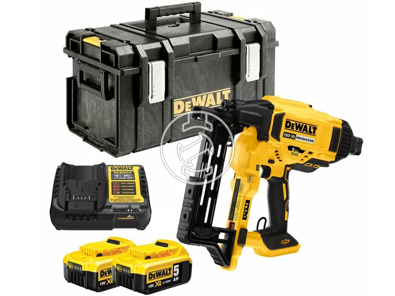 DeWalt DCFS950P2-QW akkus kerítés kapcsozó 18 V | 38 - 50 mm | Kapocs szélesség 12,3 mm | Szénkefementes | 2 x 5 Ah akku + töltő | TSTAK kofferben
