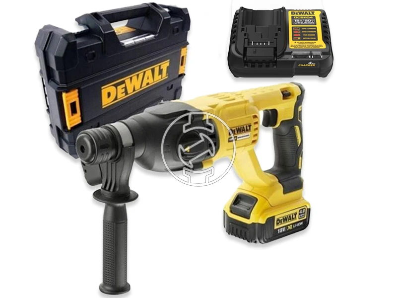 DeWalt DCH133M1-QW akkus fúró-vésőkalapács 18 V | 2,6 J | Betonban 26 mm | 2,88 kg | Szénkefementes | 1 x 4 Ah akku + töltő | TSTAK kofferben