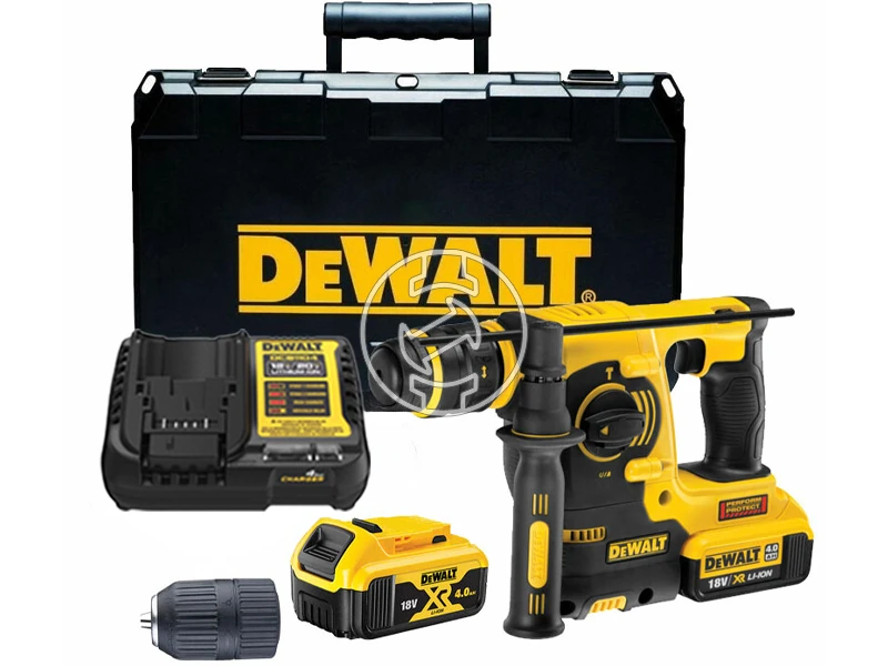 DeWalt DCH254M2-QW akkus fúró-vésőkalapács 18 V | 2,1 J | Betonban 24 mm | 3,2 kg | Szénkefés | 2 x 4 Ah akku + töltő | Kofferben