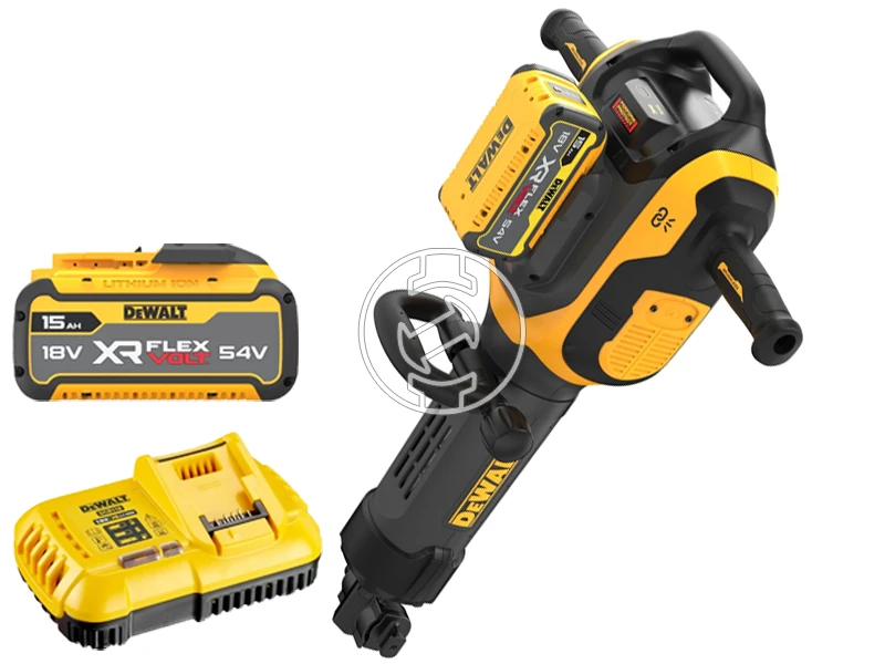 DeWalt DCH966Z2-QW akkus vésőkalapács 54 V | 41 J | 18,5 kg | Szénkefementes | 2 x 15 Ah akku + töltő | Kartondobozban