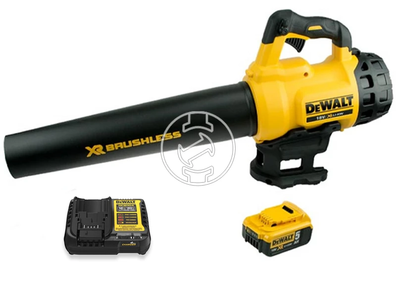 DeWalt DCM562P1-QW akkus lombfúvó 18 V | 40 m/s | Szénkefementes | 1 x 5 Ah akku + töltő | Kartondobozban