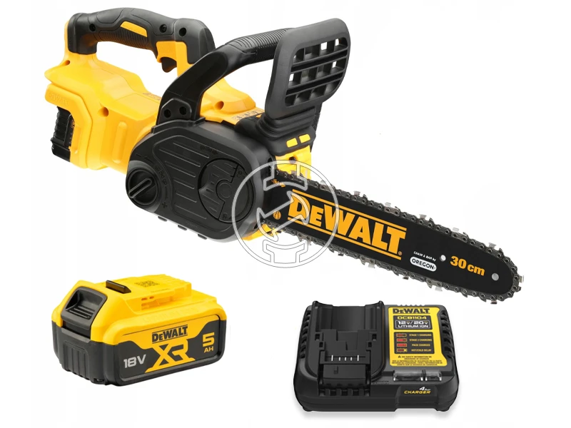 DeWalt DCM565P1-QW akkus láncfűrész 18 V | 300 mm | Szénkefementes | 1 x 5 Ah akku + töltő | Kartondobozban