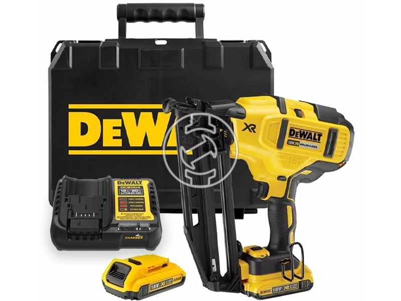DeWalt DCN660D2-QW akkus finiselő szegező 18 V | 32 - 63 mm | Átmérő 1,6 mm | 20 ° | Szénkefementes | 2 x 2 Ah akku + töltő | Kofferben