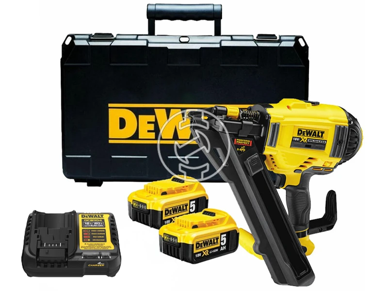 DeWalt DCN693P2-QW akkus szerkezeti szegező 18 V | 40 - 60 mm | Átmérő 4 mm | 33 ° | Szénkefementes | 2 x 5 Ah akku + töltő | Kofferben