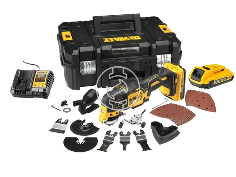 DeWalt DCS355D2-QW akkus multifunkciós gép rezgő 18 V | 0 - 20000   1/min | 1,6 ° | Szénkefementes | 2 x 2 Ah akku + töltő | TSTAK kofferben