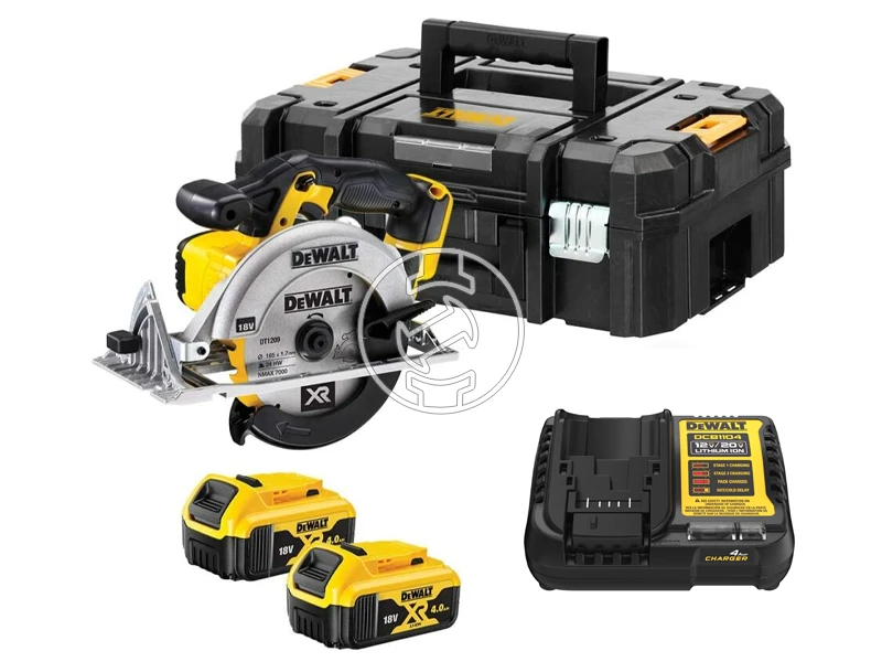 DeWalt DCS391M2-QW akkus körfűrész 18 V | Körfűrészlap 165 mm x 20 mm | Vágás max. 55 mm | Szénkefés | 2 x 4 Ah akku + töltő | Kofferben