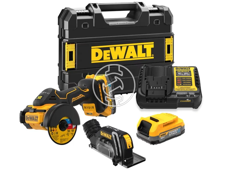 DeWalt DCS438E2T-QW akkus sarokcsiszoló 18 V | 76 mm | 20000 RPM | Szénkefementes | 2 x 1,7 Ah akku + töltő | TSTAK kofferben