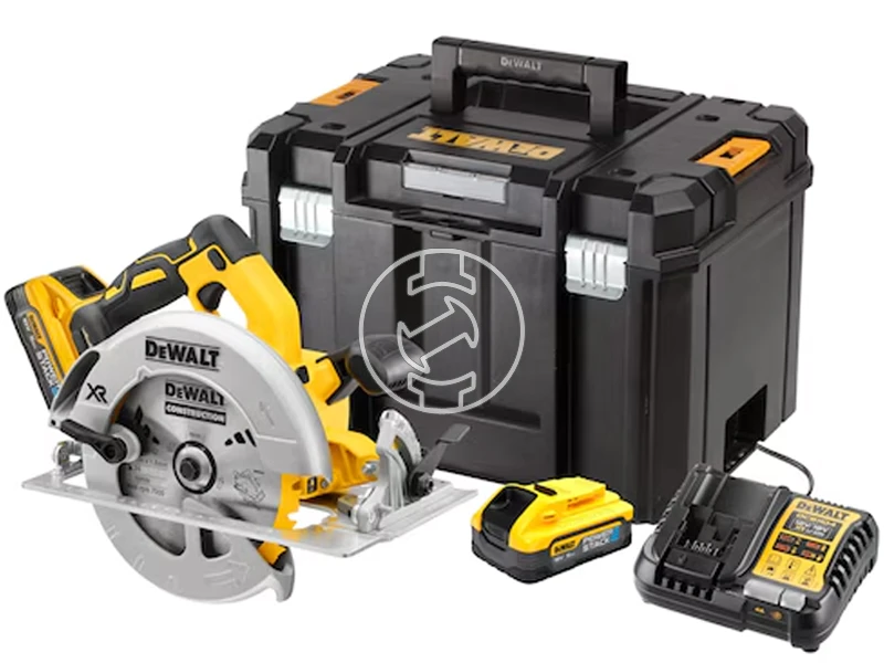 DeWalt DCS570H2T-QW akkus körfűrész 18 V | Körfűrészlap 184 mm x 16 mm | Vágás max. 64 mm | Szénkefementes | 2 x 5 Ah akku + töltő | TSTAK kofferben