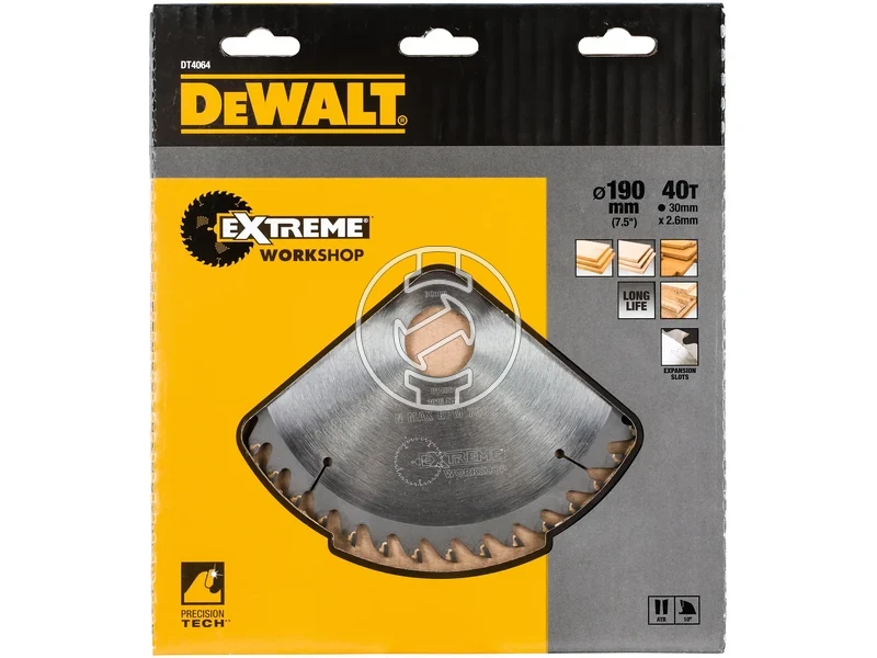 Kép: DeWalt korfureszlap 190x30x26 mm40T.webp