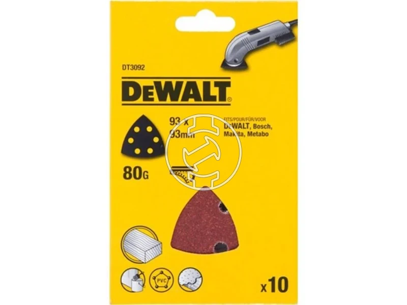 Kép: DeWalt Multicsiszololap 93 x 93 mm 80 G_1.webp