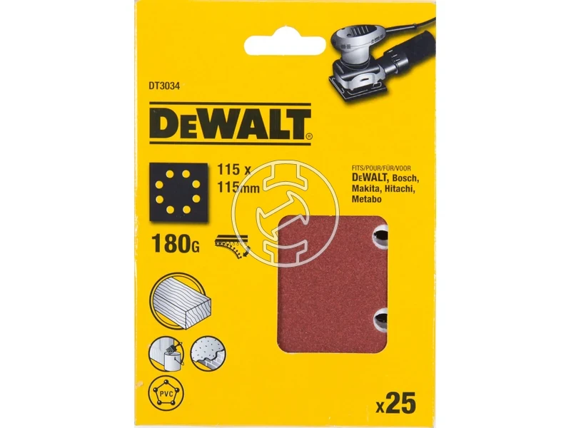 Kép: DeWalt Rezgocsiszolo papir 115 x 115 mm 180G 25 db_1.webp