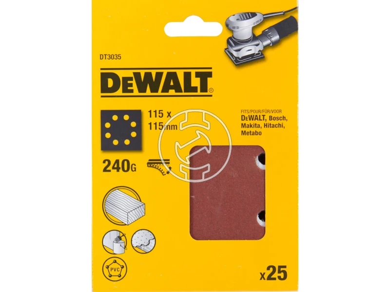 Kép: DeWalt Rezgocsiszolo papir 115 x 115 mm 240G 25 db_1.webp