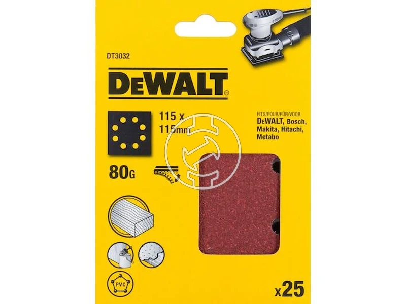Kép: DeWalt Rezgocsiszolo papir 115 x 115 mm 80G 25 db_1.webp