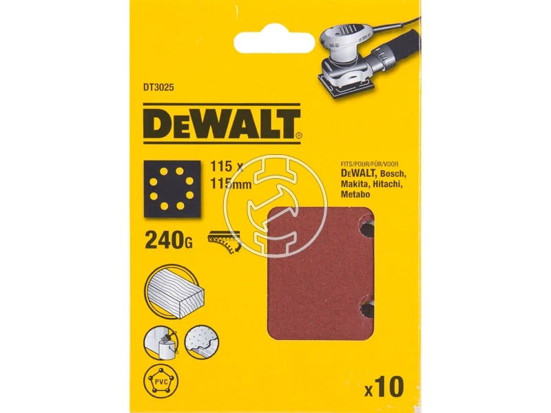 Kép: DeWalt Rezgocsiszolo papir 115x115 mm 240 G 10 db_1.webp