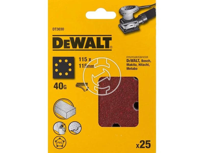 Kép: DeWalt Rezgocsiszolo papir 115x115 mm 40 G 25 db_1.webp