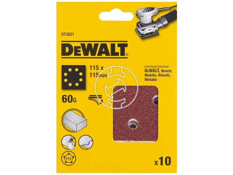 Kép: DeWalt Rezgocsiszolo papir 115x115 mm 60 G 10 db_1.webp