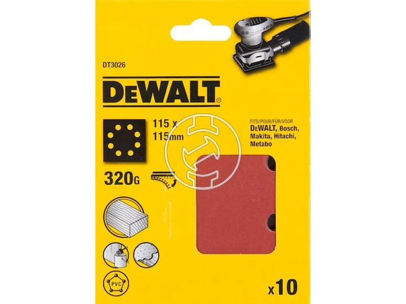 Kép: DeWalt Rezgocsiszolo papir 320 G 115x115 mm 10 db_1.webp