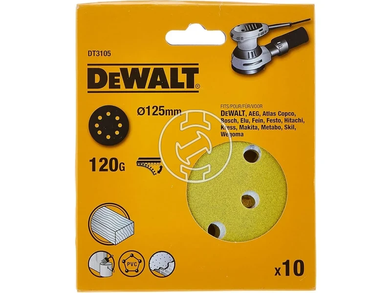 Kép: DeWalt Tepozaras excentercsiszolopapir 125 mm 125G 8 lyukas_1.webp