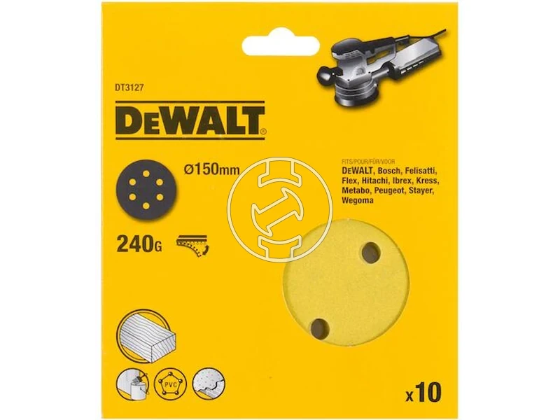 Kép: DeWalt Tepozaras excentercsiszolopapir 150 mm 240 G 6 lyuk_1.webp