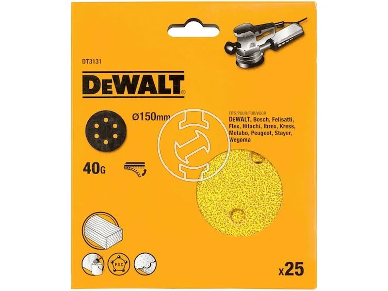 Kép: DeWalt Tepozaras excentercsiszolopapir 150 mm 40G 6 lyuk_1.webp