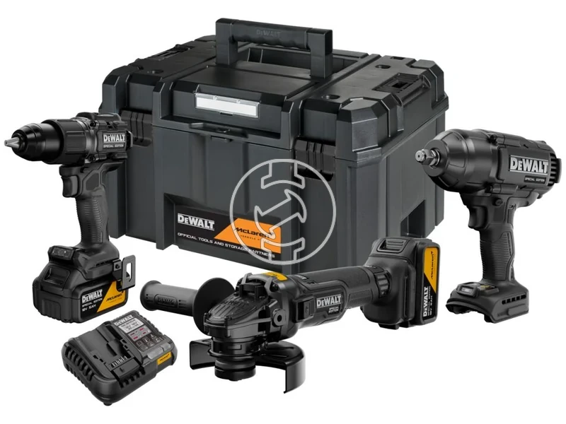 Kép: DEWALT X MCLAREN 18V XR TRIPLE KIT - COMBI GRINDER IMPACT WRENCH WITH 2 X 5AH BATTERIES CHARGER IN TSTAK VI_0.webp