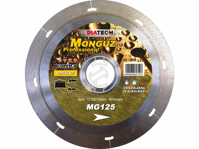 Diatech Mongúz 125mm gyémánt vágótárcsa