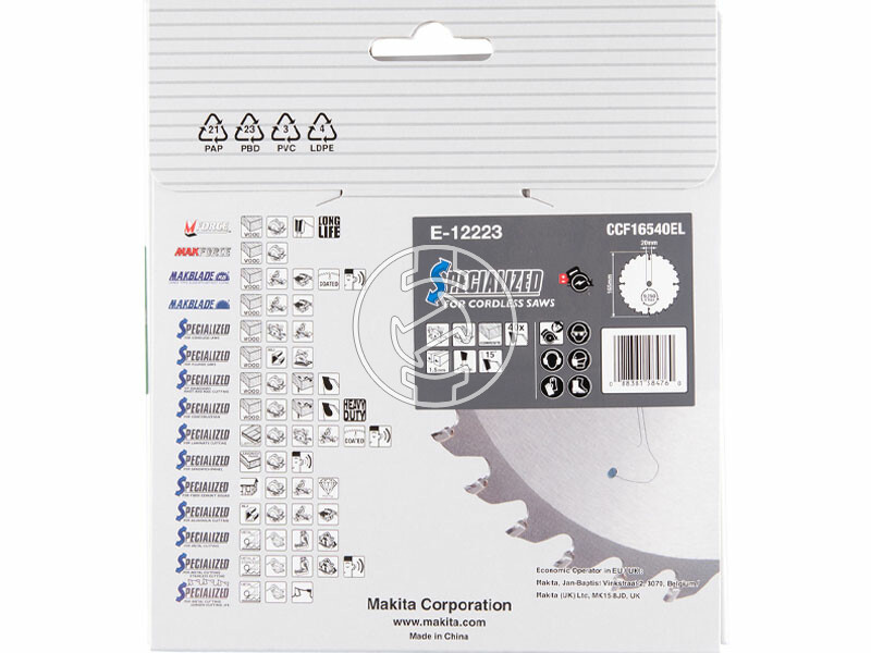 Makita Efficut körfűrészlap 165 x 20 mm Z40