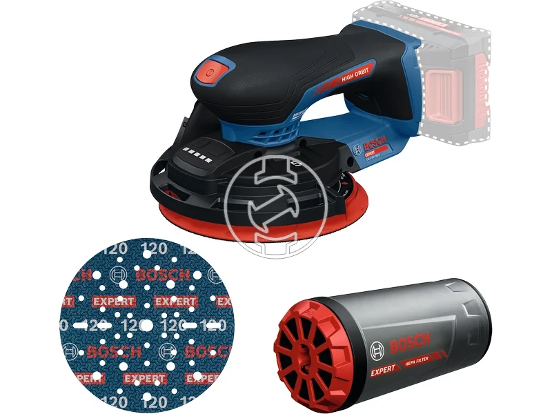 Kép: EXEX18V-150-5 akkus excentercsiszolo akku es tolto nelkul kartondobozban.webp