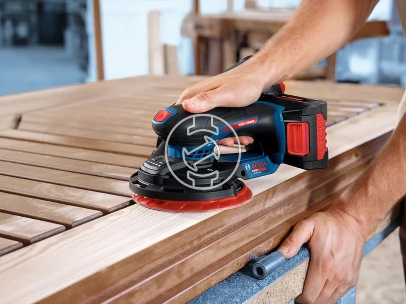 Kép: EXEX18V-150-5 akkus excentercsiszolo akku es tolto nelkul kartondobozban.webp