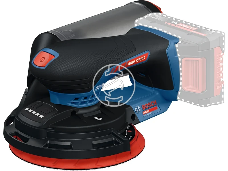 Kép: EXEX18V-150-5 akkus excentercsiszolo akku es tolto nelkul kartondobozban.webp