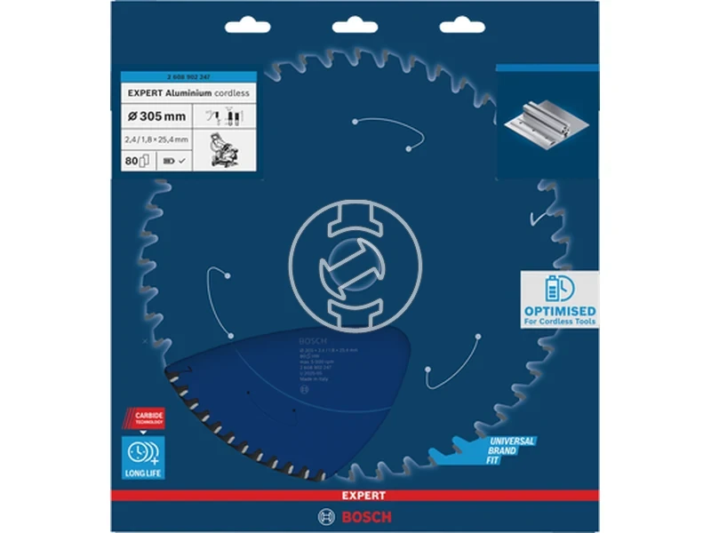 Kép: EXPERT Aluminium Akkus Korfureszlap 305x25.4x2.41.8x80T.webp