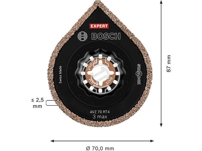 EXPERT AVZ 70 RT4 Carbide, Grout and Abrasive, 70 mm