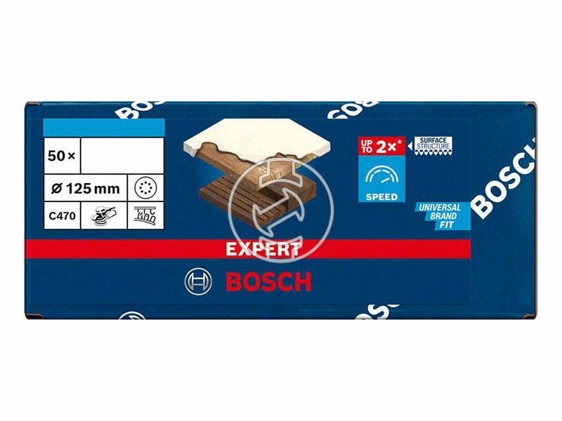 EXPERT C470 csiszolópapír excentercsiszolókhoz, Wood and Paint, 125 mm, G180, 8 lyuk