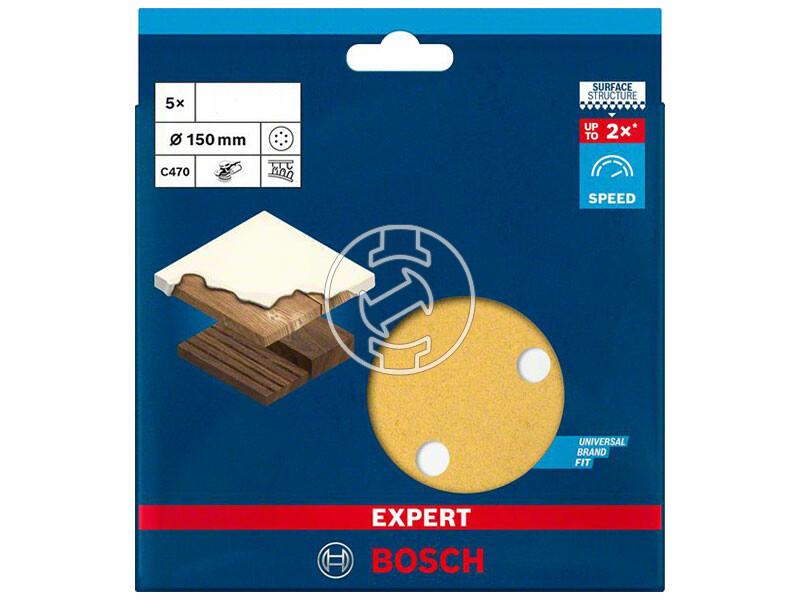 EXPERT C470 csiszolópapír excentercsiszolókhoz, Wood and Paint, 150 mm, P180, 6 lyuk