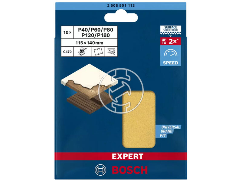 EXPERT C470 csiszolópapír rezgőcsiszolókhoz, Wood and Paint, vegyes készlet, 115 x 140 mm, 2 x G40,