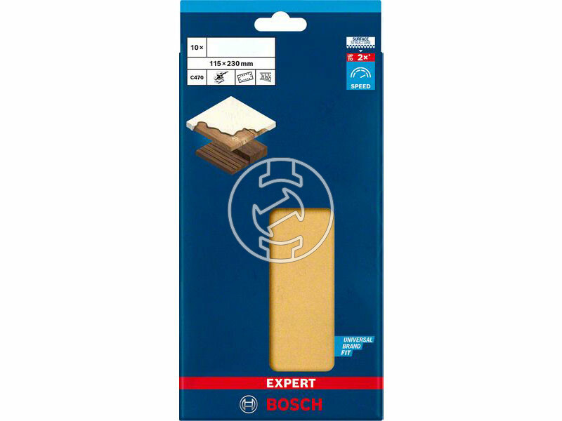 EXPERT C470 csiszolópapír rezgőcsiszolókhoz, Wood and Paint, 115 x 230 mm, G120, 14 lyuk