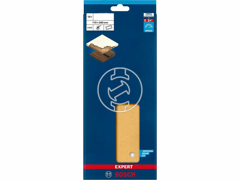 EXPERT C470 csiszolópapír rezgőcsiszolókhoz, Wood and Paint, 115 x 280 mm, P100, 14 lyuk