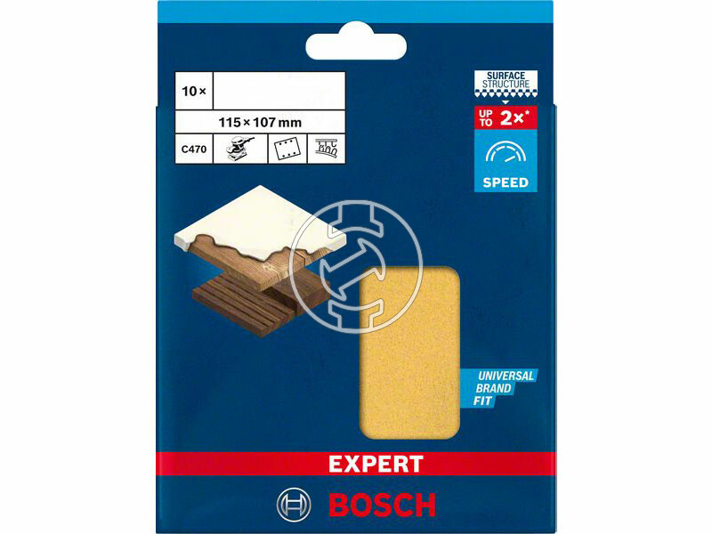 EXPERT C470 csiszolópapír rezgőcsiszolókhoz, Wood and Paint, 115 x 107 mm, G240, 6 lyuk