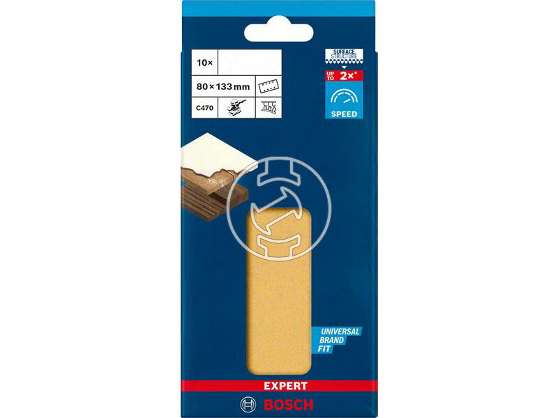 EXPERT C470 csiszolópapír rezgőcsiszolókhoz, Wood and Paint, 80 x 133 mm, P120