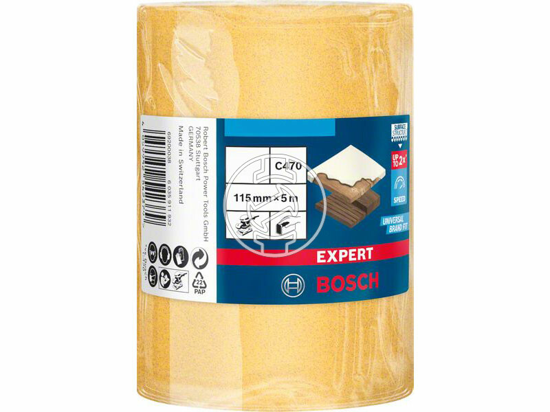 EXPERT C470 csiszolótekercsek kézi csiszolásra és rezgőcsiszolóra, fához&festékhez, 115 mm, 5 m, G1
