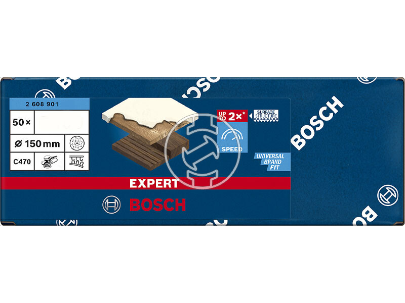 EXPERT C470 csiszolópapír excentercsiszolókhoz, Wood and Paint, 150 mm, P80, Multihole