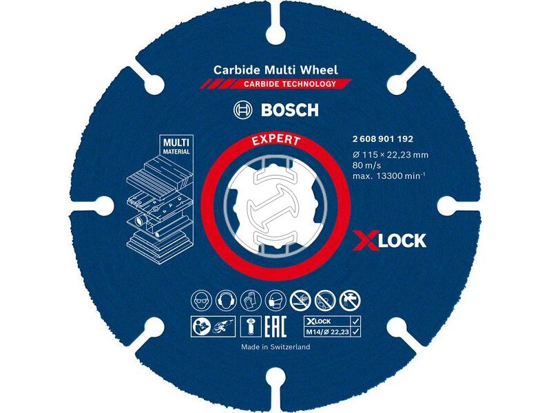 EXPERT X-LOCK Karbid Multi vágótárcsa , 115 x 22,23 mm, X-LOCK