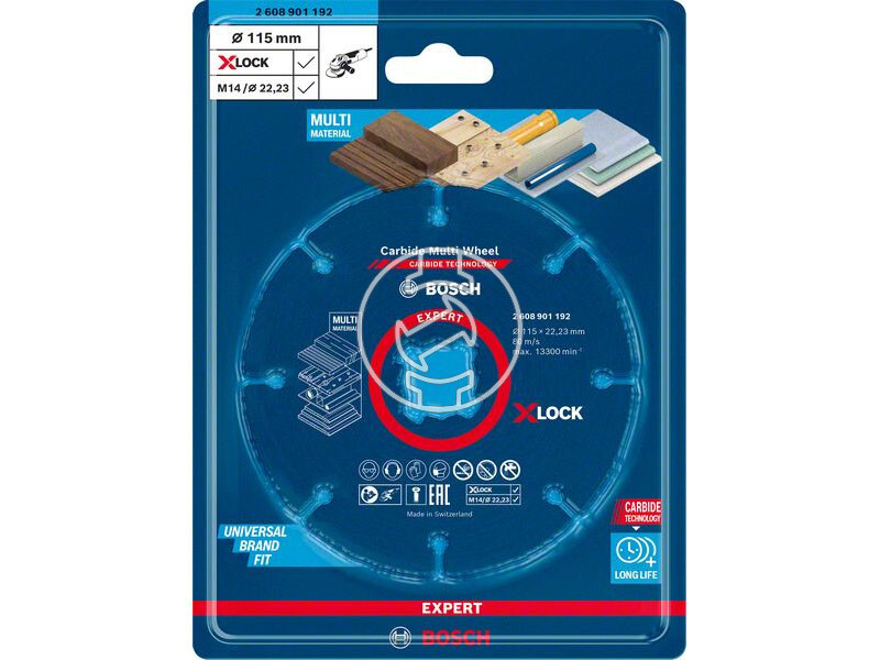 EXPERT X-LOCK Karbid Multi vágótárcsa , 115 x 22,23 mm, X-LOCK