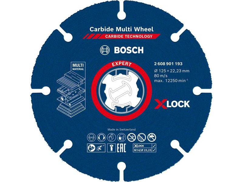 EXPERT X-LOCK Karbid Multi vágótárcsa , 125 x 22,23 mm, X-LOCK