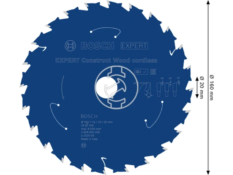 Kép: EXPERT Construct Wood Korfureszlap Akkus 160x20x1.61x24T.webp